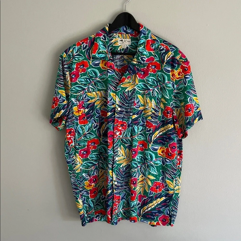 J. Crew Tropical Hawaiian Leaf Print Shirt - Large